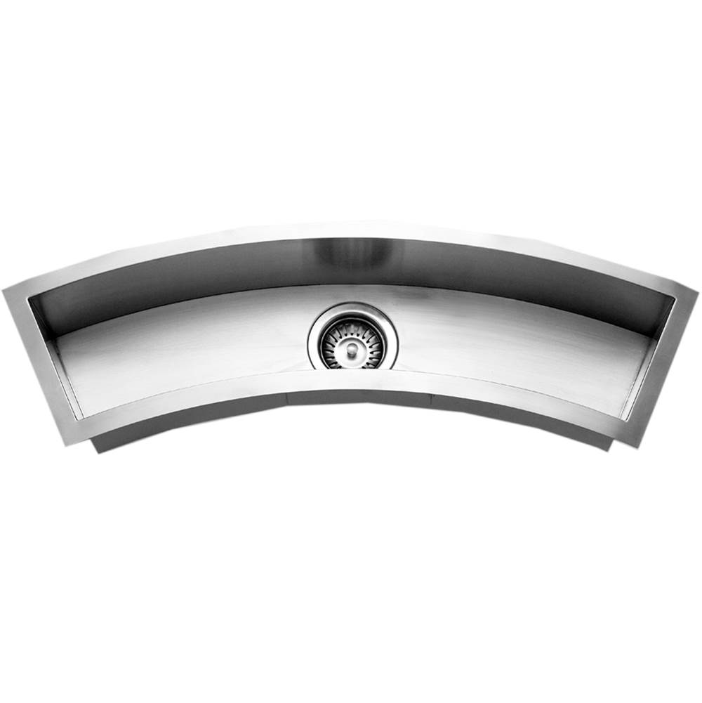 Hamat Undermount Stainless Steel Curved Bowl Bar/Prep Sink