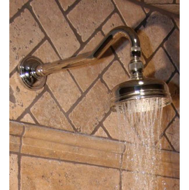 Herbeau ''Royale'' Wall Mounted Showerhead, Arm and Flange in Brushed Nickel