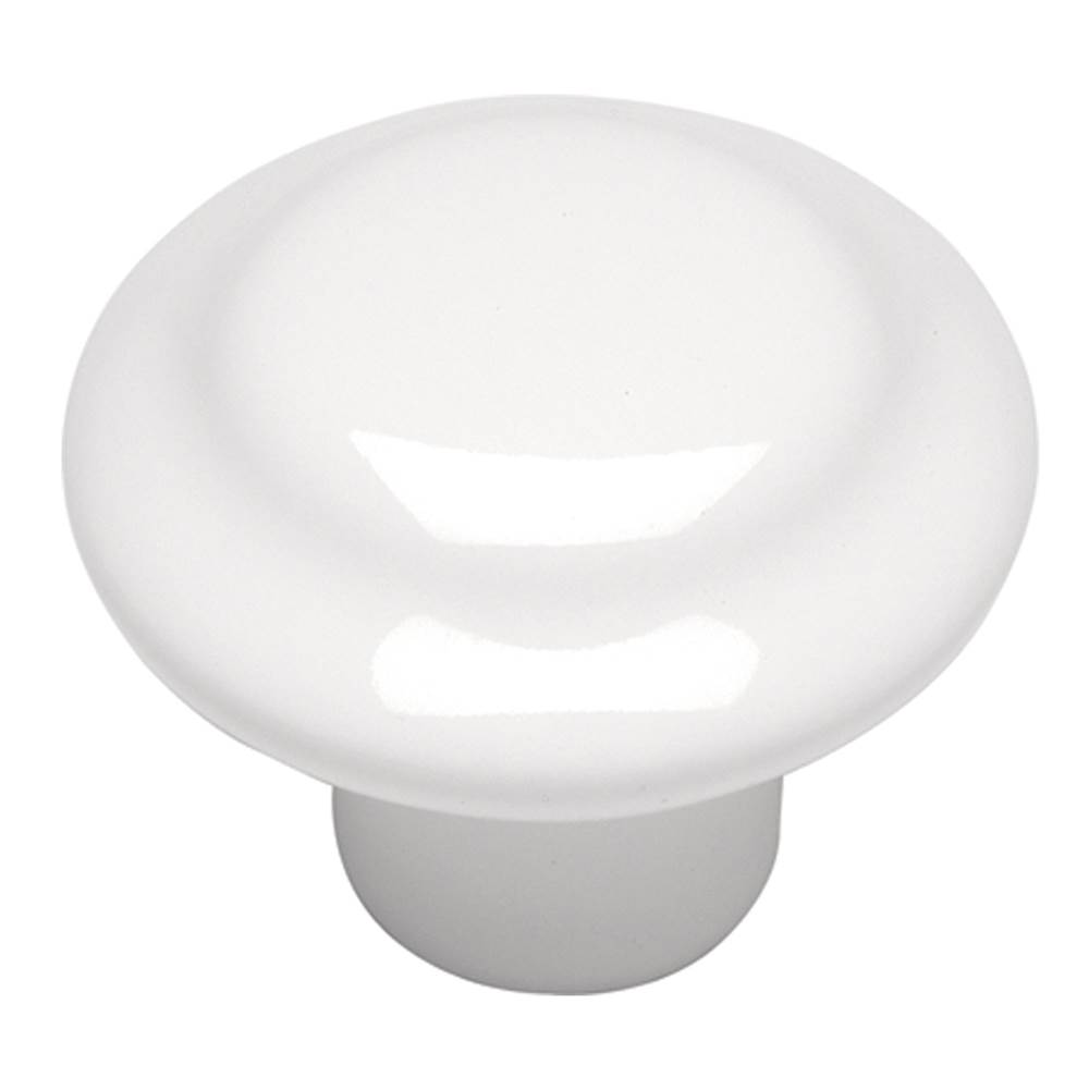 Hickory Hardware Conquest Collection Knob 1-3/8'' Diameter White Finish