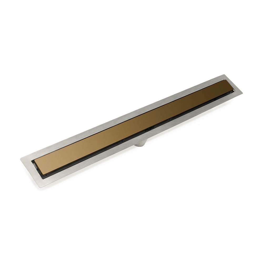 Infinity Drain 42'' FF Series Complete Kit with 2 1/2'' Solid Grate in Satin Bronze