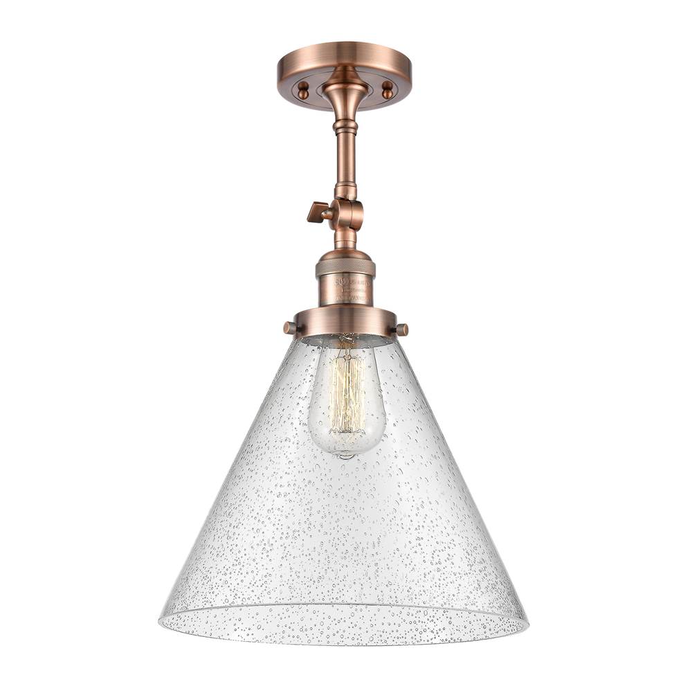 Innovations X-Large Cone 1 Light Semi-Flush Mount part of the Franklin Restoration Collection