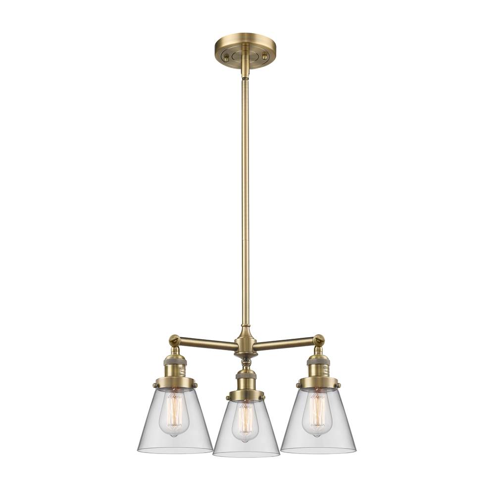 Innovations Small Cone 3 Light Chandelier part of the Franklin Restoration Collection