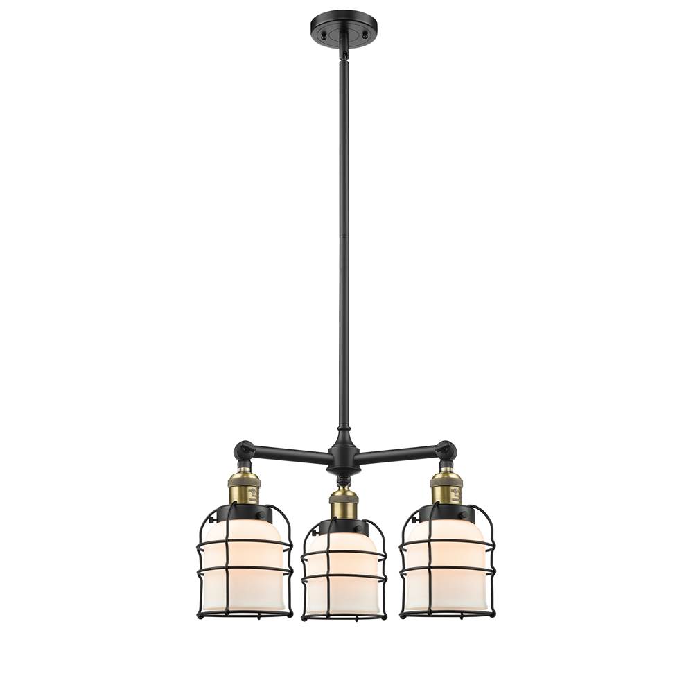 Innovations Small Bell Cage 3 Light Chandelier part of the Franklin Restoration Collection
