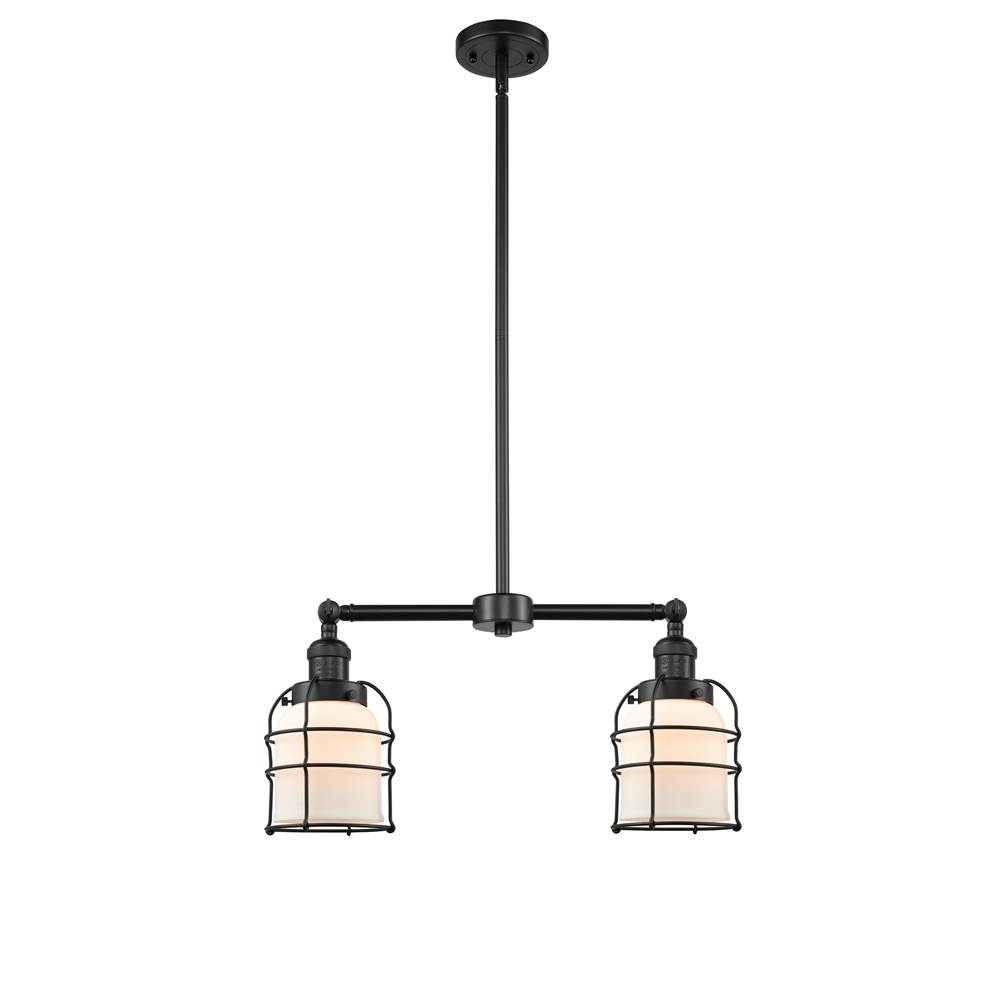 Innovations Small Bell Cage 2 Light Chandelier part of the Franklin Restoration Collection