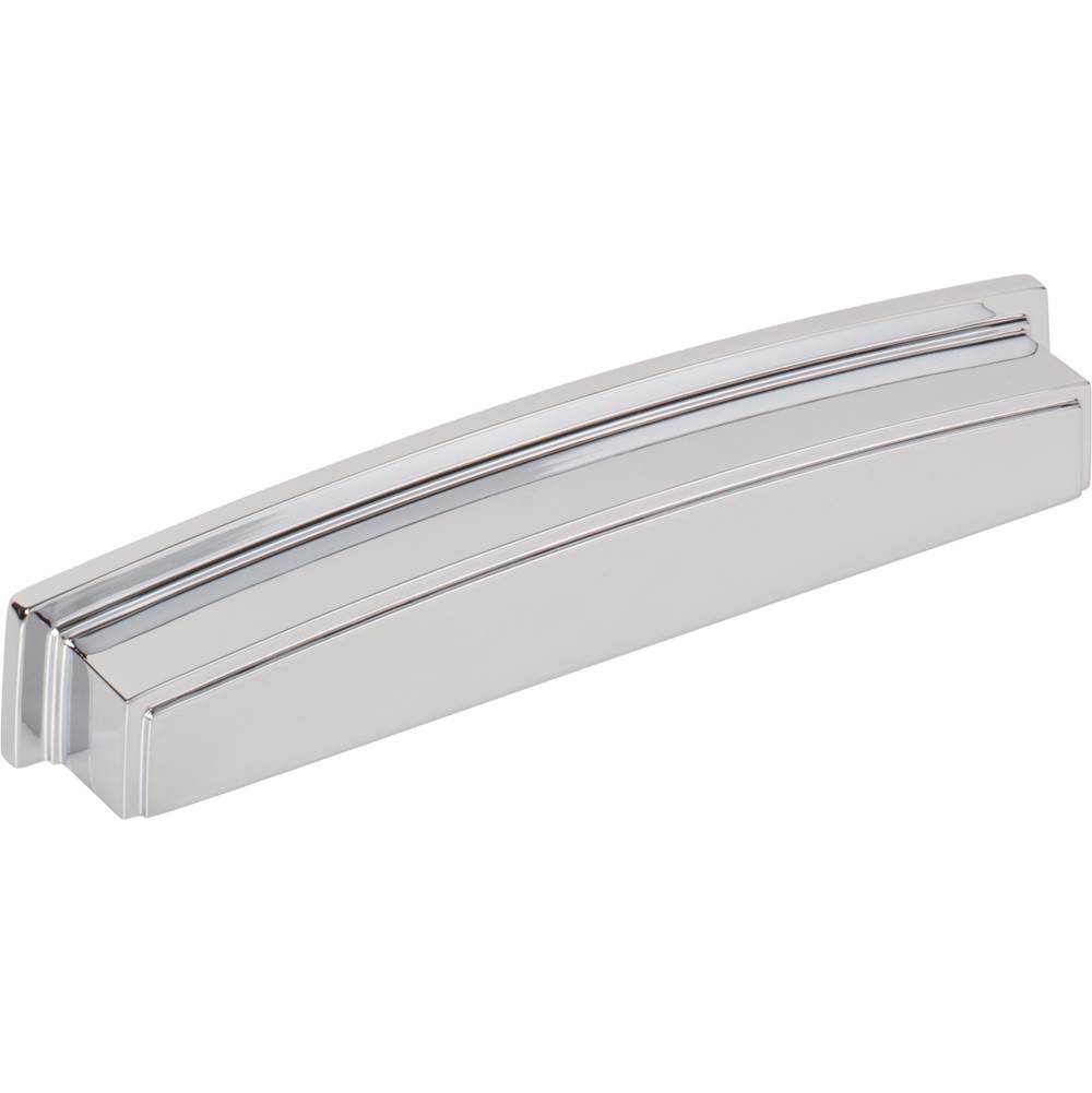 Jeffrey Alexander 160 mm Center Polished Chrome Square-to-Center Square Renzo Cabinet Cup Pull