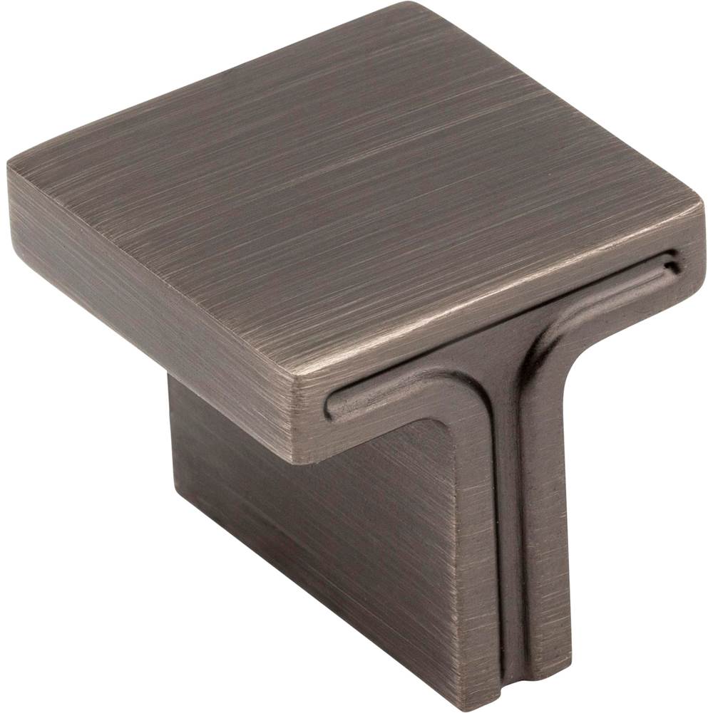 Jeffrey Alexander 1-1/8'' Overall Length Brushed Pewter Square Anwick Cabinet Knob