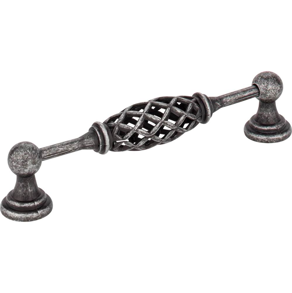 Jeffrey Alexander 128 mm Center-to-Center Distressed Antique Silver Birdcage Tuscany Cabinet Pull