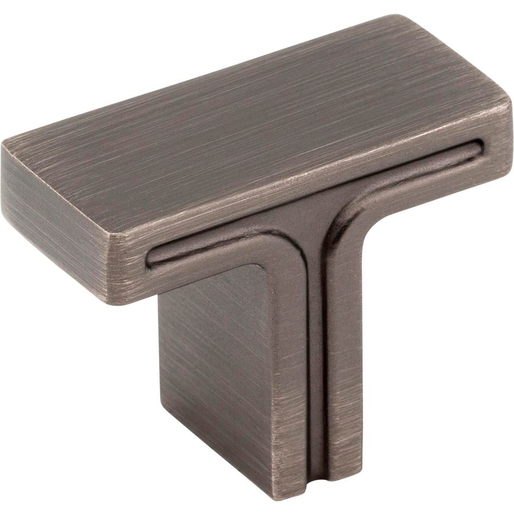 Jeffrey Alexander 1-3/8'' Overall Length Brushed Pewter Rectangle Anwick Cabinet Knob