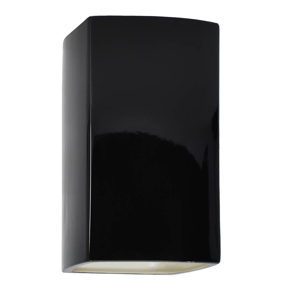 Justice Design Large Rectangle - Closed Top  in Gloss Black with Matte White internal finish