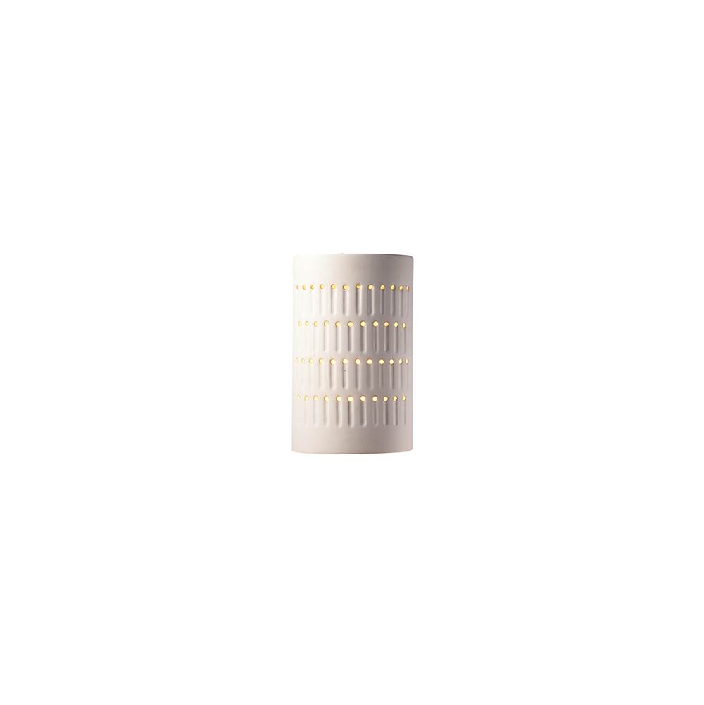 Justice Design Small Cactus Cylinder - Open Top and Bottom  in Gloss White (outside and inside of fixture)