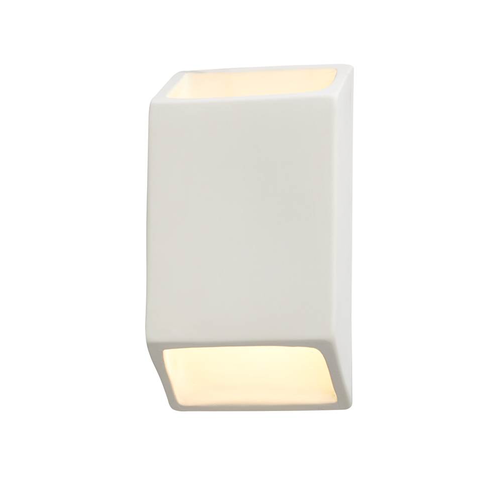 Justice Design Small ADA Tapered Rectangle LED Wall Sconce (Open Top and Bottom) in Canyon Clay