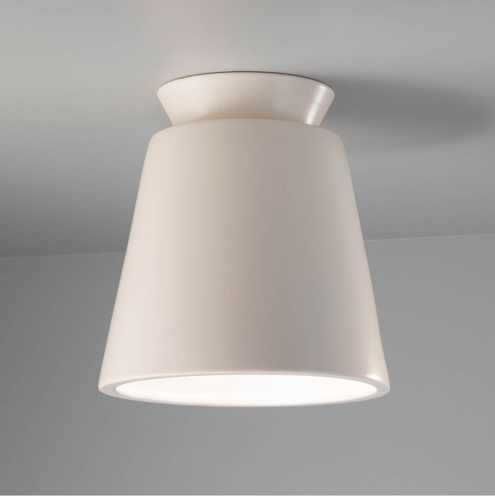 Justice Design Trapezoid Outdoor LED Flush-Mount in Matte White