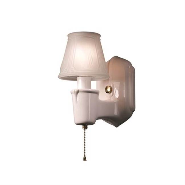 Justice Design Chateau Single-Arm w/ Clip-On Glass Shade  in Cerise