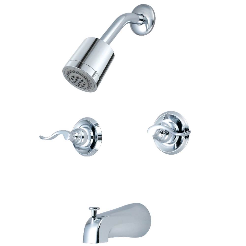 Kingston Brass NuWave French Tub and Shower Faucet, Polished Chrome