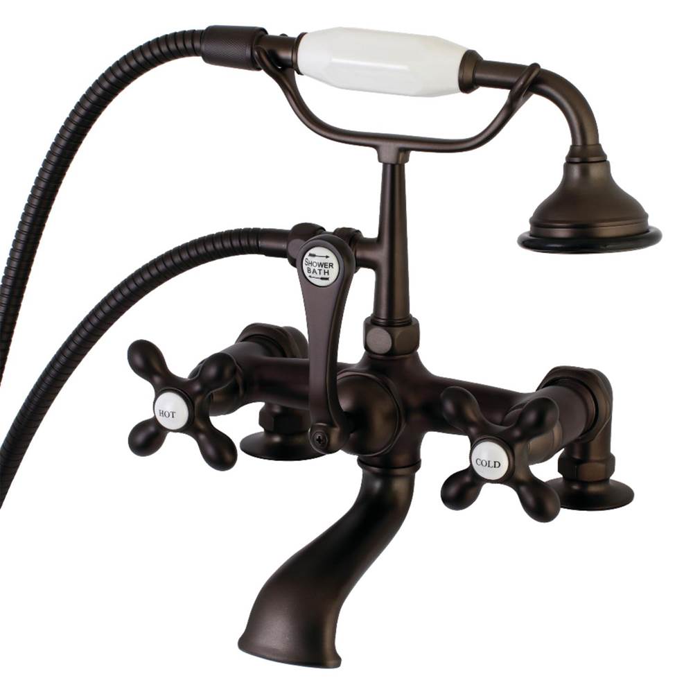 Kingston Brass Aqua Vintage Vintage 7-Inch Tub Faucet with Hand Shower, Oil Rubbed Bronze