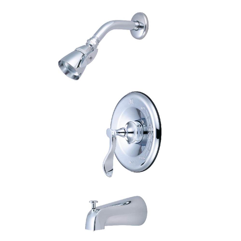 Kingston Brass Century Tub & Shower Faucet, Polished Chrome