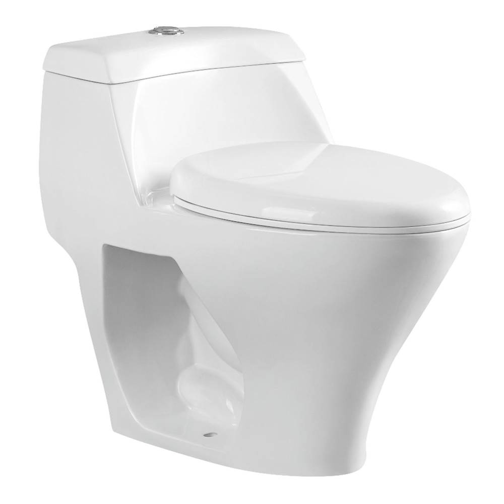 Kingston Brass One-Piece 1.0/1.6 GPF Dual Flush Elongated Toilet, White