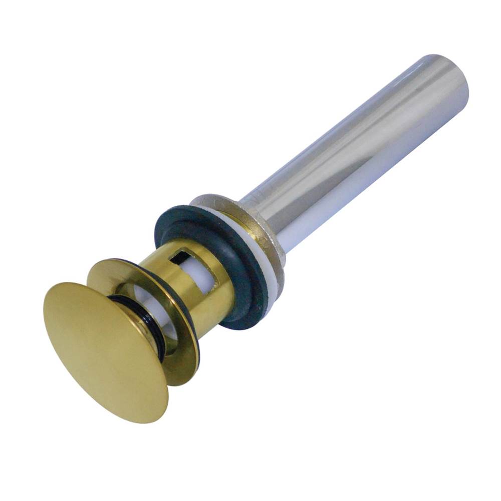 Kingston Brass Fauceture Push Pop-Up Drain with Overflow Hole, Brushed Brass