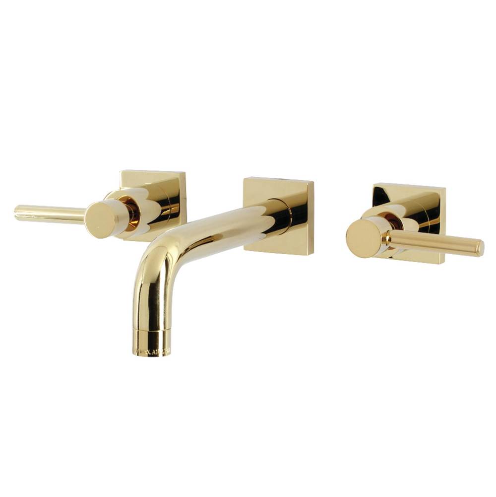 Kingston Brass Concord Two-Handle Wall Mount Bathroom Faucet, Polished Brass