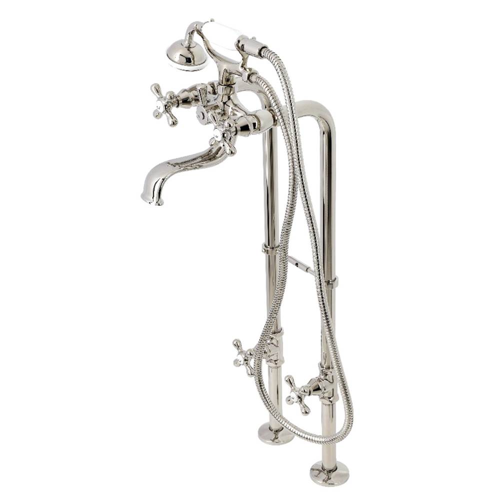 Kingston Brass Kingston Freestanding Clawfoot Tub Faucet Package with Supply Line, Polished Nickel