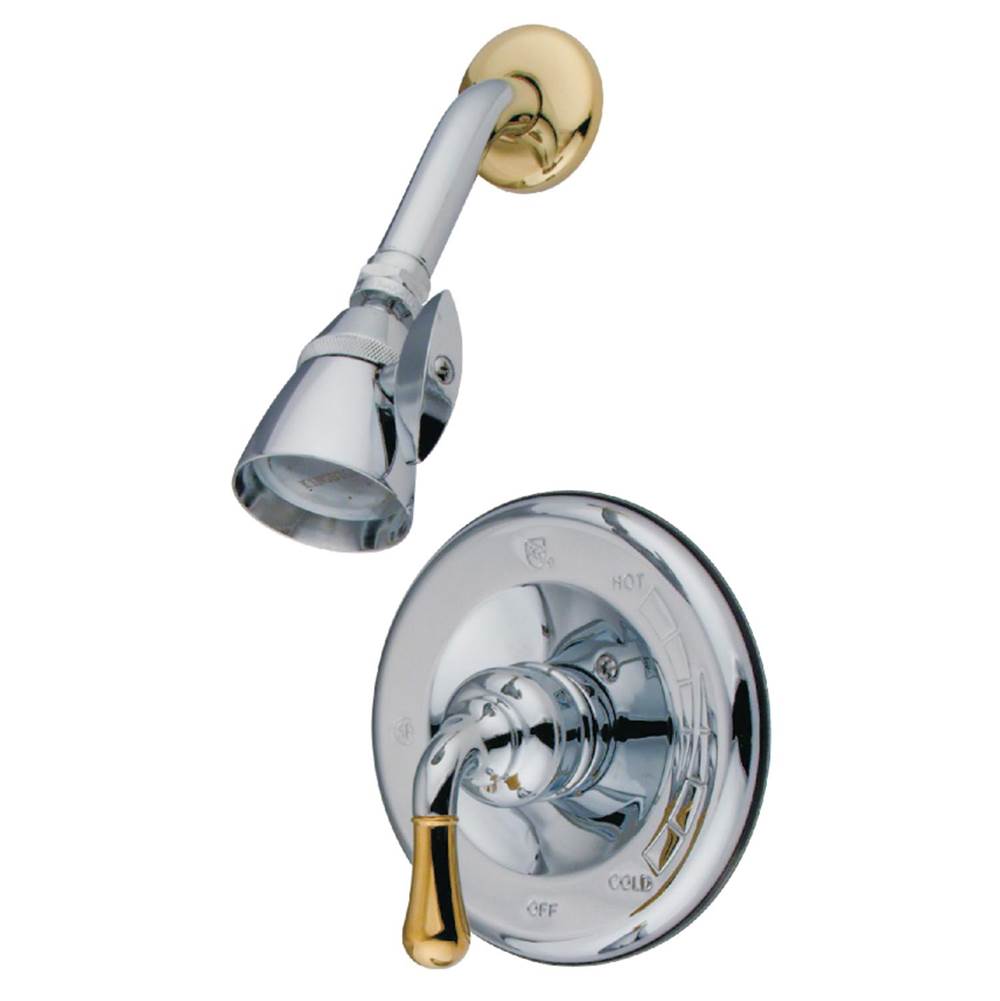 Kingston Brass Water Saving Magellan Single-Handle Tub and Shower Faucet- Shower Only, Polished Chrome/Polished Brass