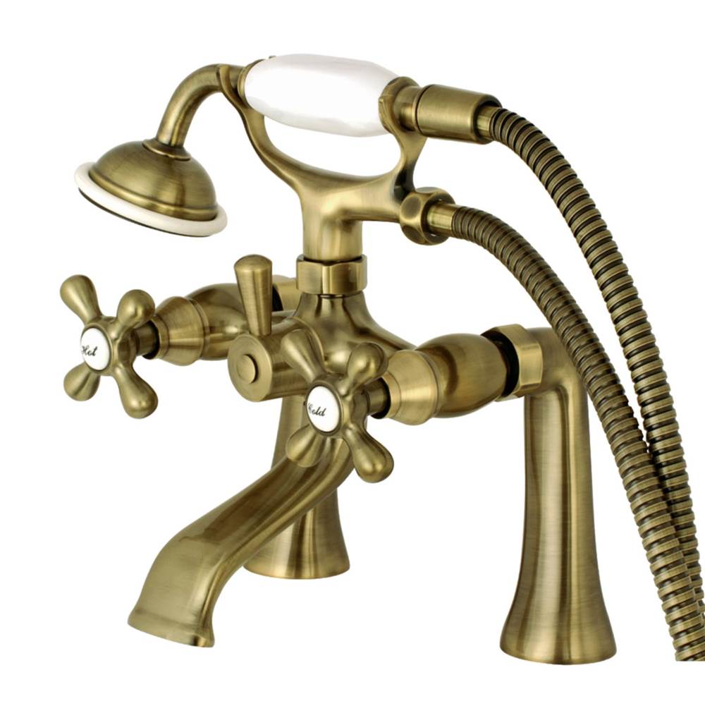 Kingston Brass Kingston Clawfoot Tub Faucet with Hand Shower, Antique Brass