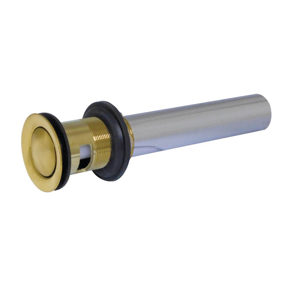 Kingston Brass Push Pop-Up Drain with Overflow, Brushed Brass