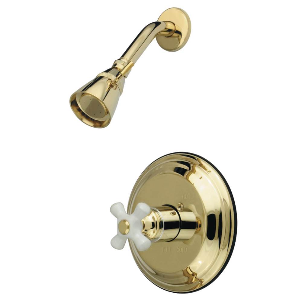 Kingston Brass Restoration Pressure Balanced Shower Faucet, Polished Brass