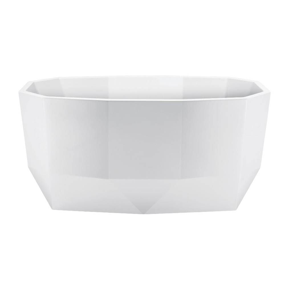 Kingston Brass Aqua Eden 51'' Acrylic Freestanding Tub with Drain, Glossy White