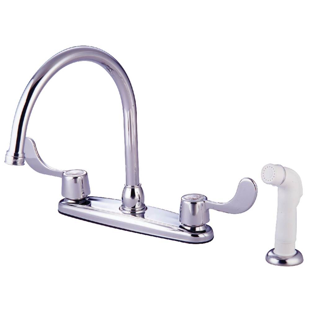 Kingston Brass 8-Inch Centerset Kitchen Faucet, Polished Chrome