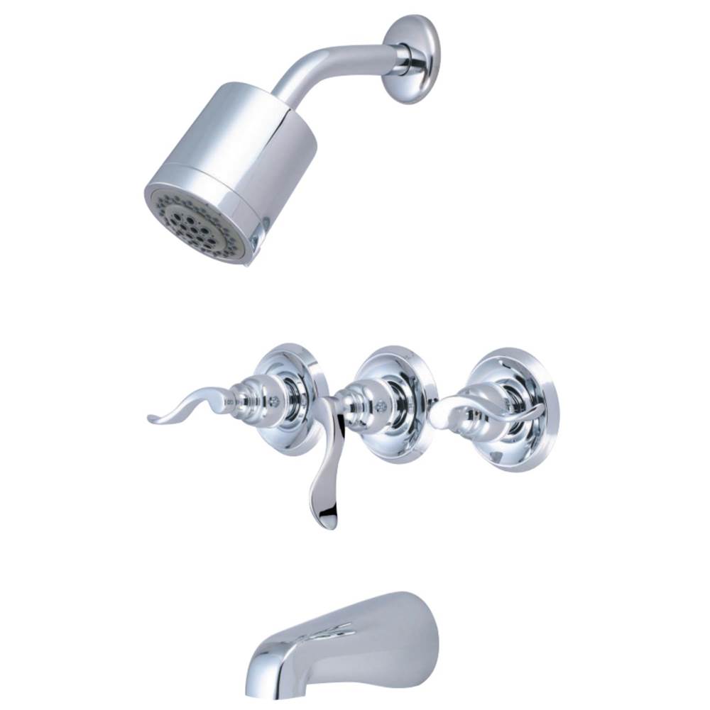 Kingston Brass NuWave French Tub and Shower Faucet, Polished Chrome