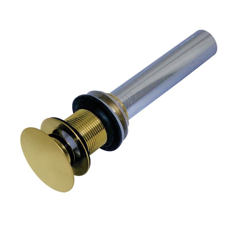 Kingston Brass Push Pop-Up Drain without Overflow, Brushed Brass