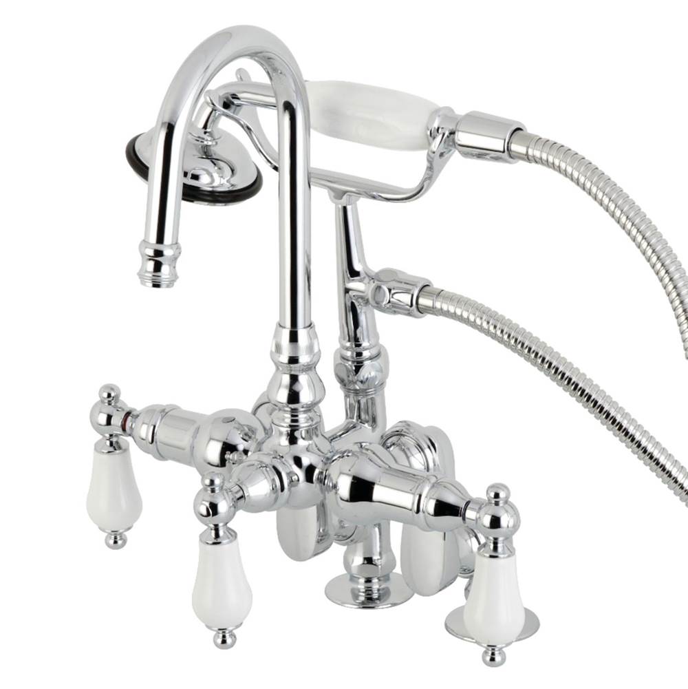 Kingston Brass Vintage Clawfoot Tub Faucet with Hand Shower, Polished Chrome