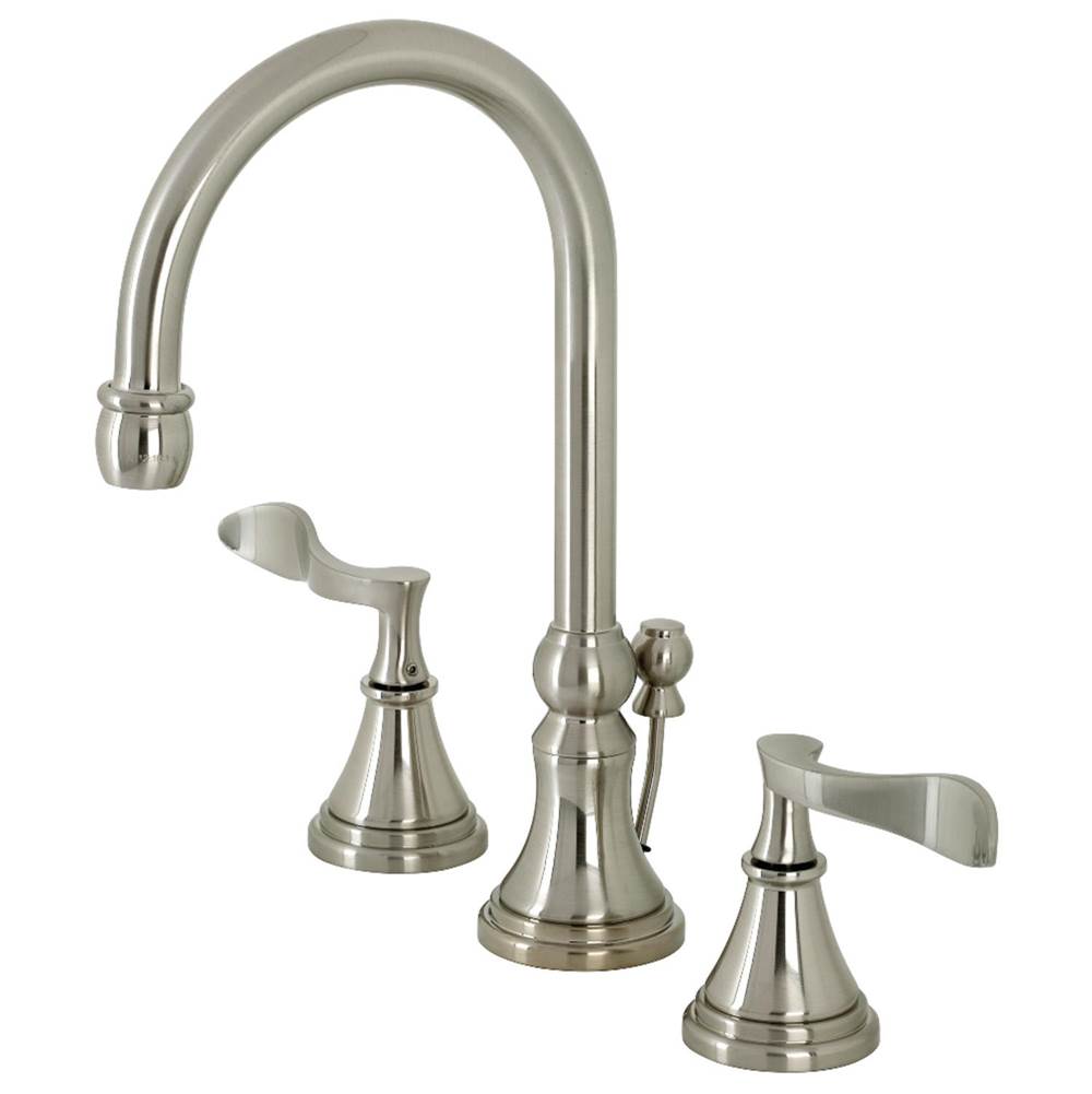 Kingston Brass Century Widespread Bathroom Faucet with Brass Pop-Up, Brushed Nickel