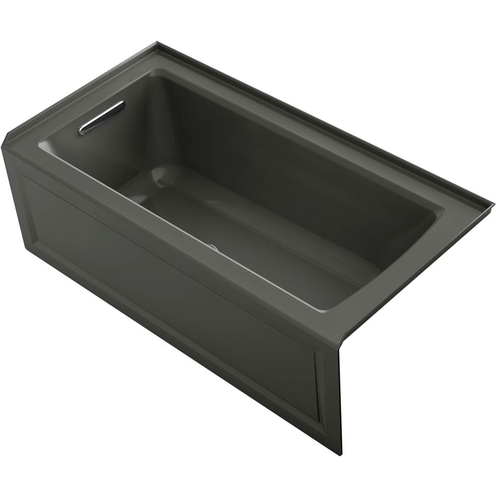 Kohler Archer® 60'' x 30'' alcove Heated BubbleMassage™ air bath with left-hand drain