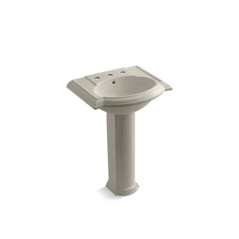 Kohler Devonshire® 24'' pedestal bathroom sink with 8'' widespread faucet holes