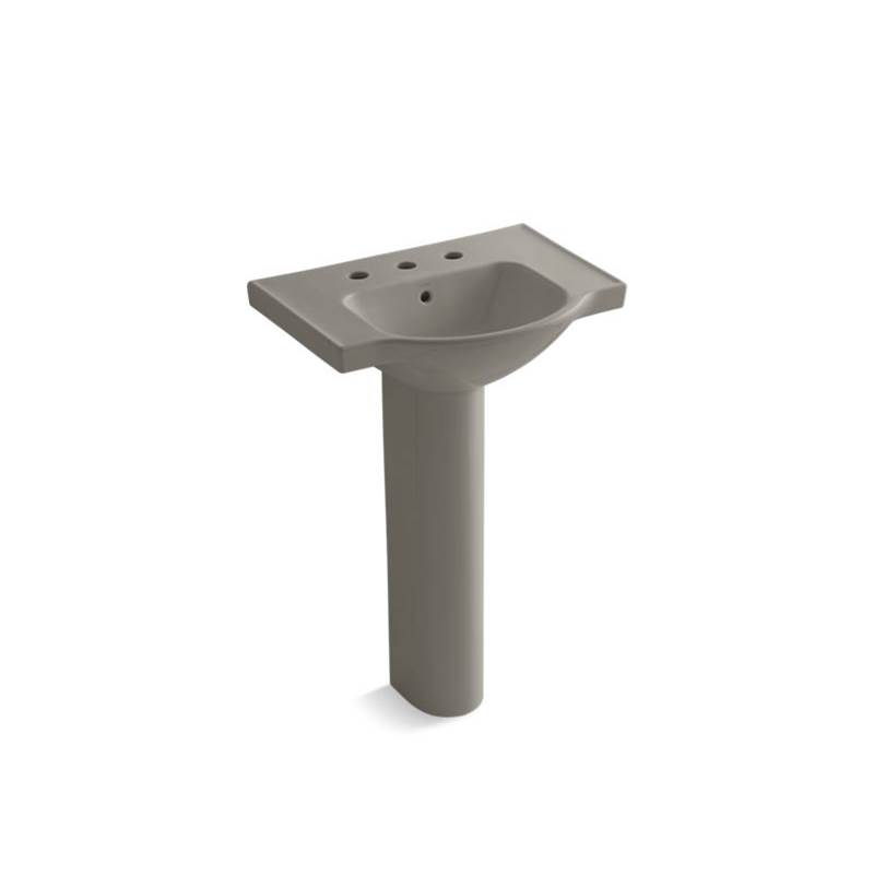 Kohler Veer™ 24'' pedestal bathroom sink with 8'' widespread faucet holes