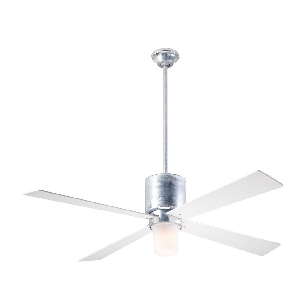 Modern Fan Company Lapa Fan; Galvanized Finish; 50'' White Blades; 17W LED; Fan Speed and Light Control (2-wire)