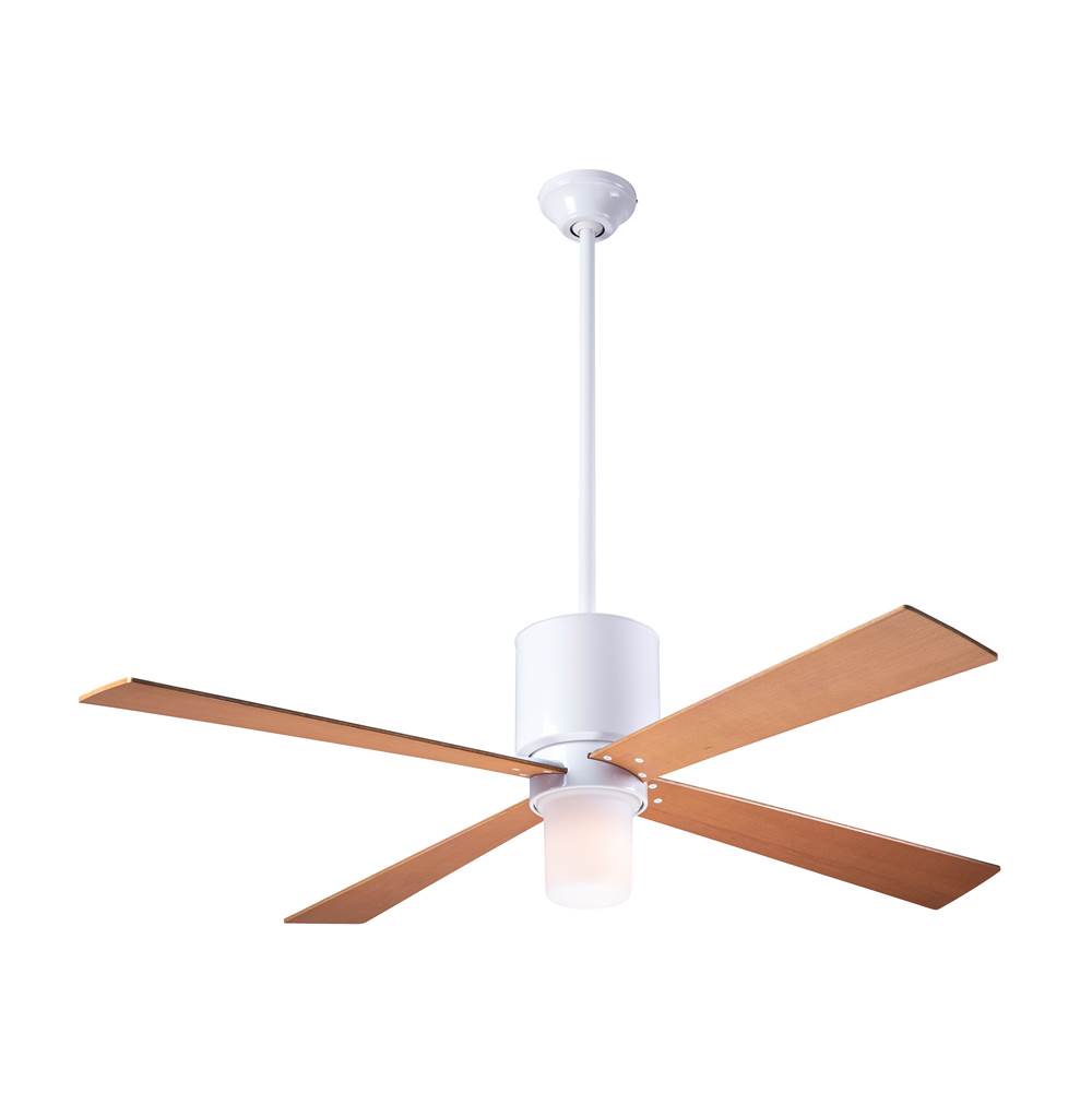Modern Fan Company Lapa Fan; Gloss White Finish; 50'' Maple Blades; 17W LED; Handheld Remote Control (2-wire)