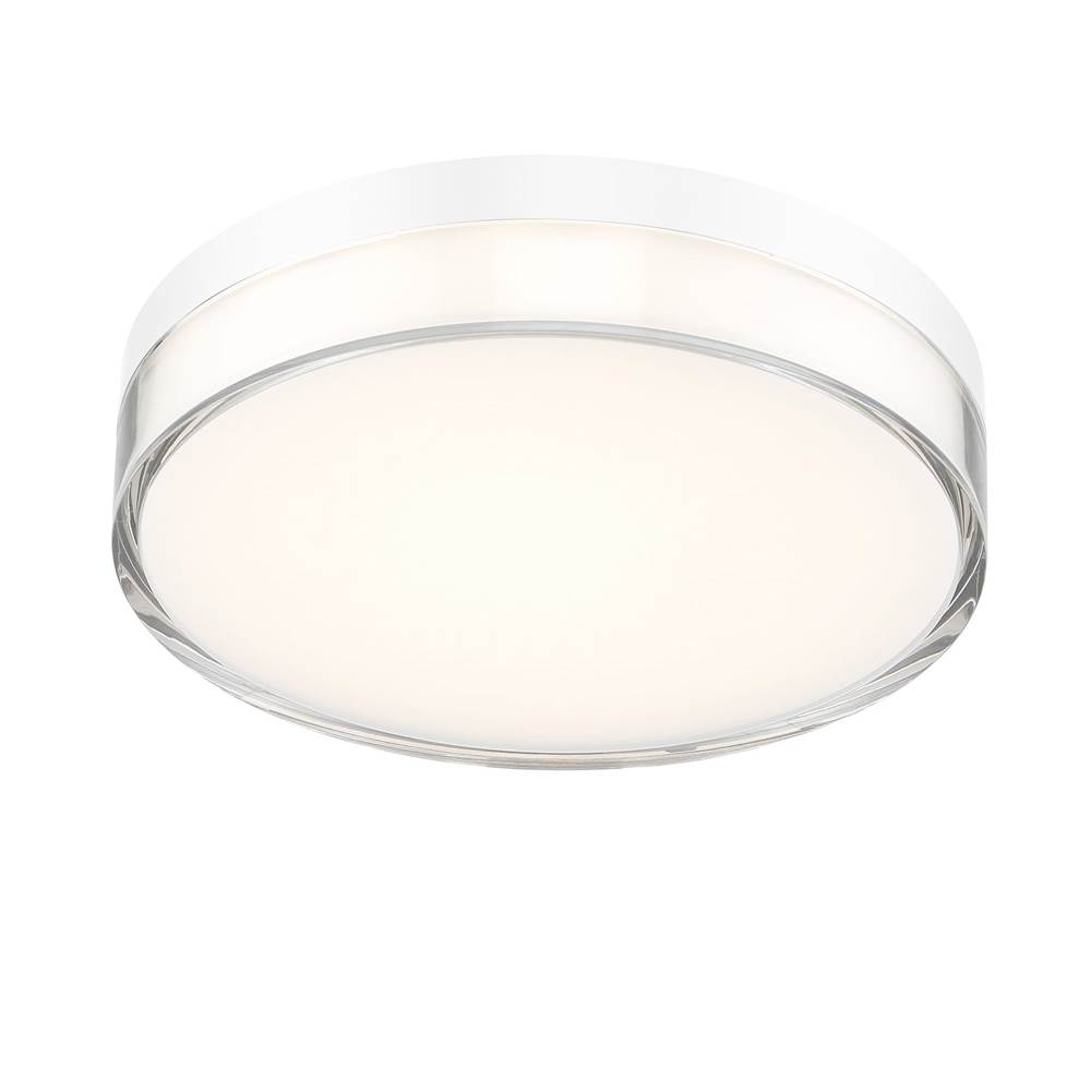 Minka-Lavery Vantage White 7'' Diameter LED Flush Mount with Milky White and Clear Acrylic Shade