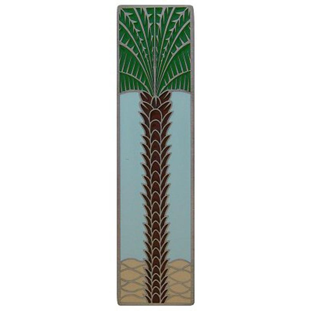 Notting Hill Royal Palm Pull Antique Pewter/Pale Blue (Vertical)