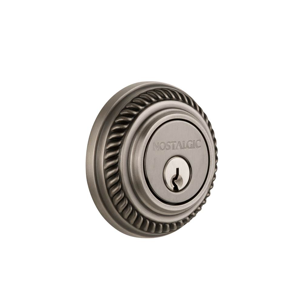 Nostalgic Warehouse Nostalgic Warehouse Rope Rosette Double Cylinder Deadbolt in Antique Pewter
