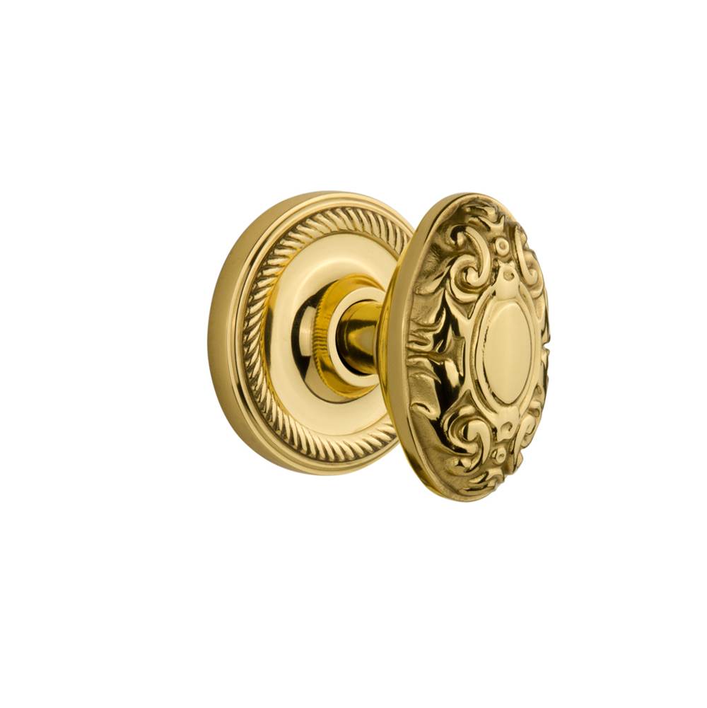 Nostalgic Warehouse Nostalgic Warehouse Rope Rosette Privacy Victorian Door Knob in Polished Brass