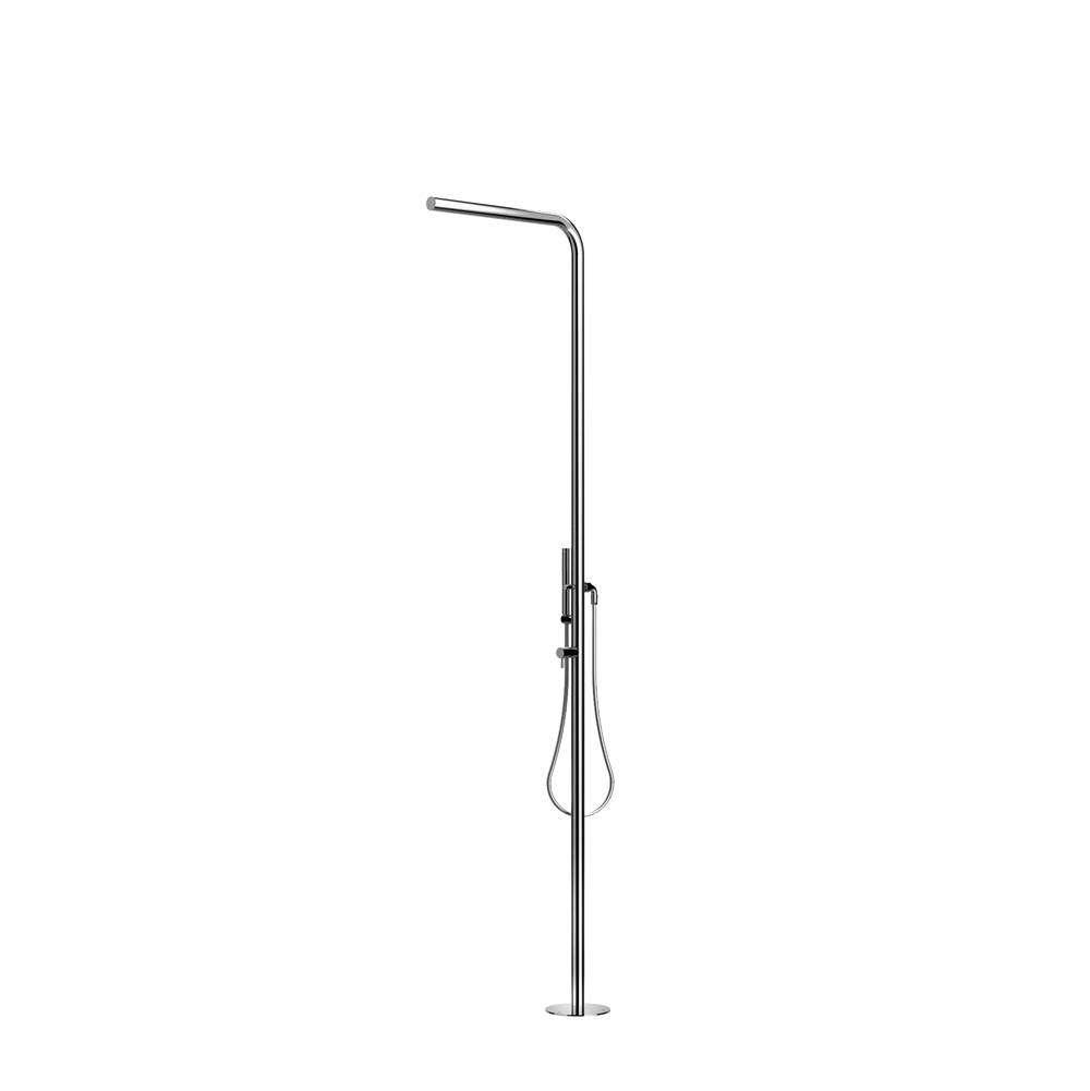 Outdoor Shower ''Skinny'' Free Standing Hot & Cold Shower Unit - Hand Spray - Concealed Shower Head