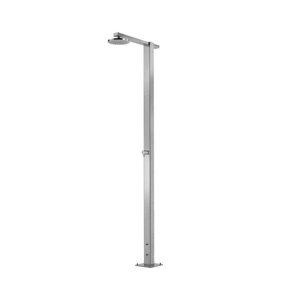 Outdoor Shower ''Square'' Free Standing Single Supply Shower Unit - 8'' Square Shower Head