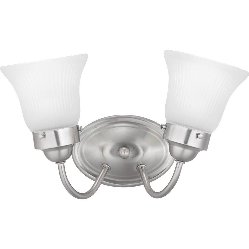 Progress Lighting Fluted Glass Collection Two-Light Bath and Vanity