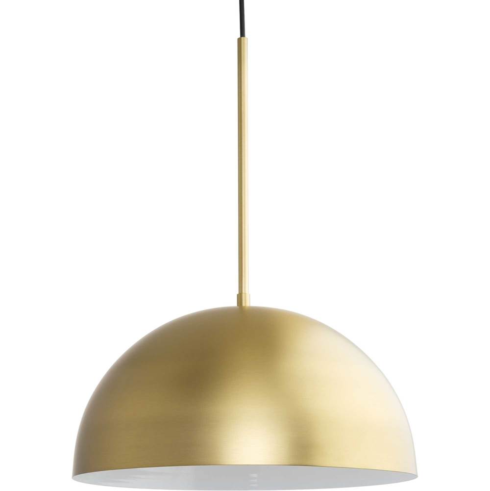 Progress Lighting Perimeter Collection One-Light Brushed Gold Mid-Century Modern Pendant with metal Shade