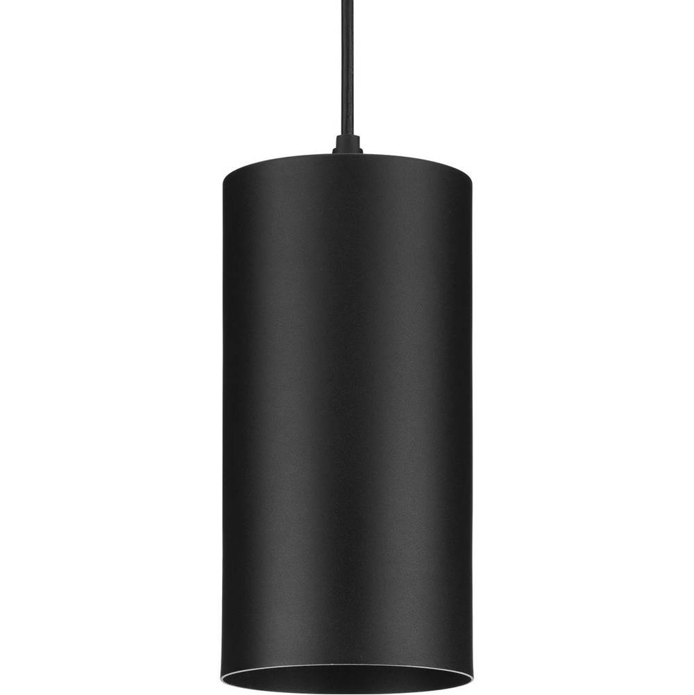 Progress Lighting 6''  Black Outdoor LED Aluminum Cylinder Cord-Mount Hanging Light