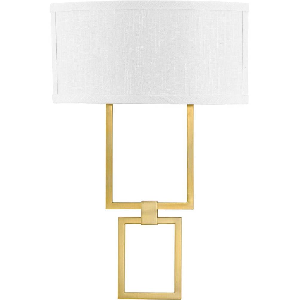 Progress Lighting LED Shaded Sconce Collection Brushed Bronze One-Light Square Wall Sconce