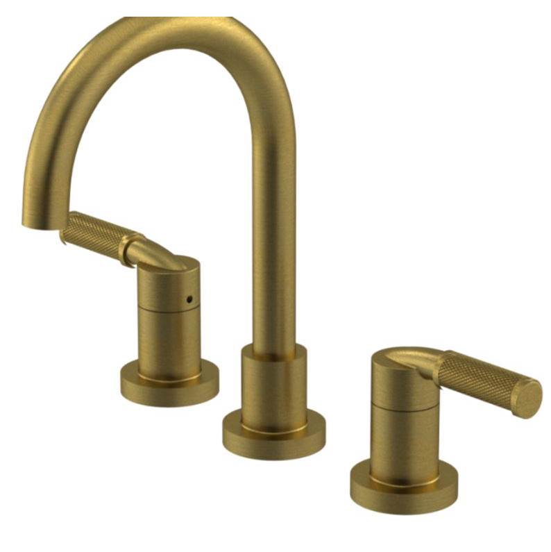 Rubinet Widespread Lav. Set. (less drain) in Antique Brass Matte With Bright Brass Accent